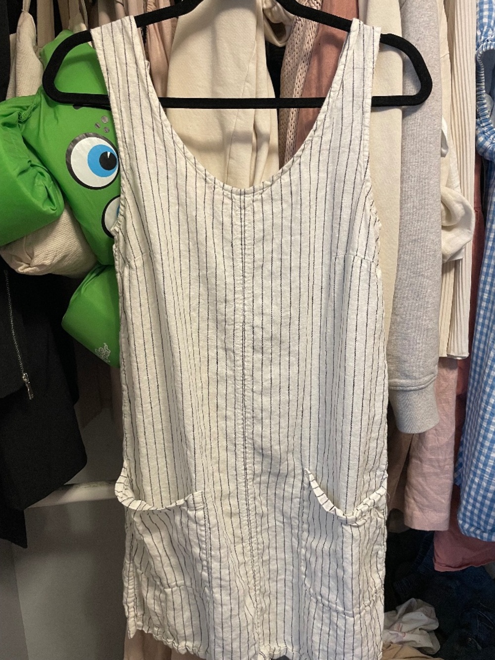 LinenID 100% linen striped summer dress S (4)
